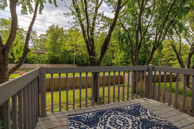 5717 Cedar Ridge Rd, Middleton, WI 53562 - wooden terrace featuring a fenced backyard