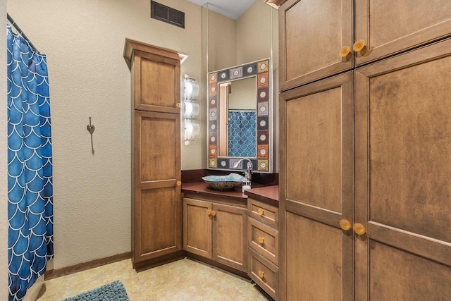 1022 Cortland Ln, Stevens Point, WI 54482 - bathroom featuring vanity and a textured wall