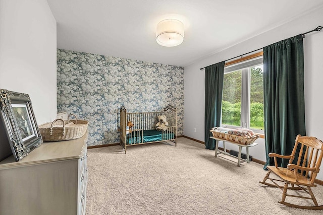 1022 Cortland Ln, Stevens Point, WI 54482 - bedroom with wallpapered walls and carpet floors