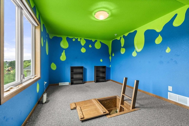 1022 Cortland Ln, Stevens Point, WI 54482 - unfurnished living room with carpet flooring and a textured ceiling