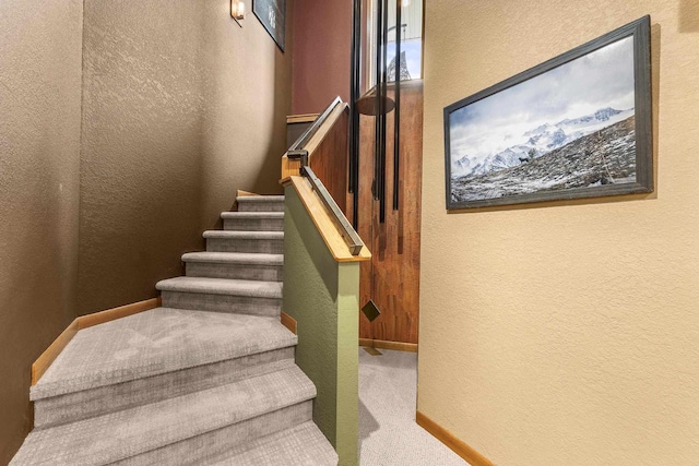 1022 Cortland Ln, Stevens Point, WI 54482 - stairs with a textured wall and carpet