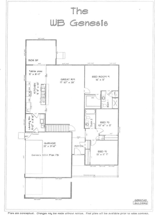 403 Kensington Ct Unit Lt134Genesis, Williams Bay, WI 53191 - view of property floor plan