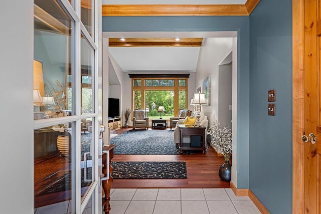 260 S Clay St, De Pere, WI 54115 - tiled entrance foyer featuring baseboards and lofted ceiling