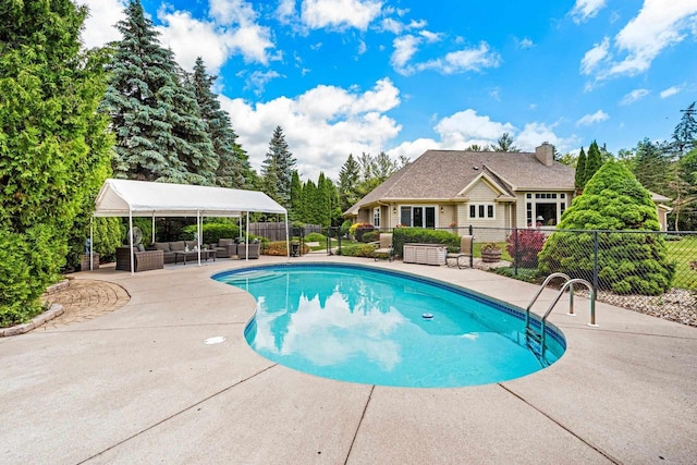 260 S Clay St, De Pere, WI 54115 - view of swimming pool with an outdoor living space and a patio