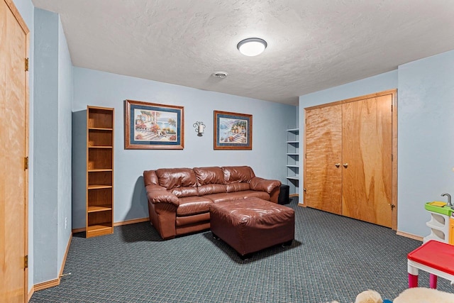 260 S Clay St, De Pere, WI 54115 - living room with carpet and a textured ceiling