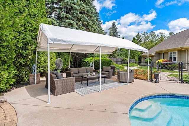 260 S Clay St, De Pere, WI 54115 - view of pool with an outdoor hangout area, a patio, and a gate