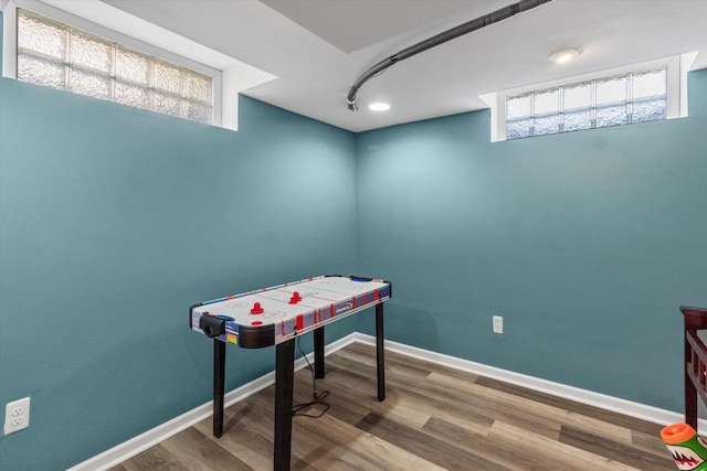 4502 W Sumac Pl, Milwaukee, WI 53219 - recreation room featuring wood finished floors and recessed lighting