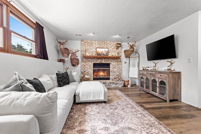 4814 Placid Way, New Franken, WI 54229 - living area with wood finished floors and a fireplace