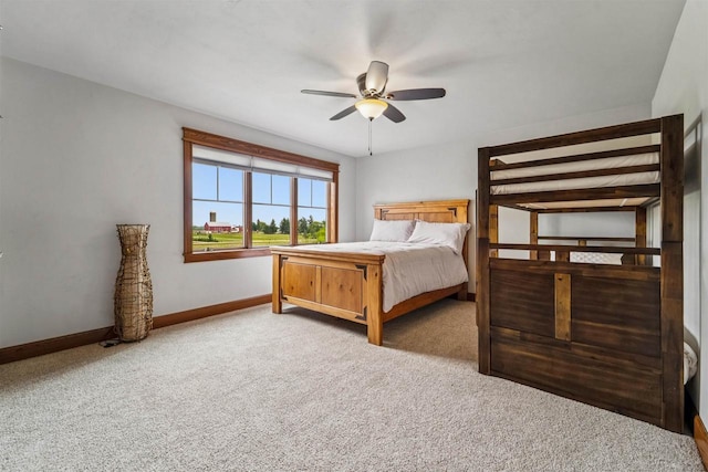 W9336 Lucy Ln, Hortonville, WI 54944 - bedroom with carpet flooring and a ceiling fan