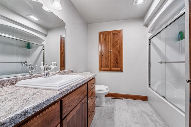 W9336 Lucy Ln, Hortonville, WI 54944 - full bath featuring vanity, bath / shower combo with glass door, and wood finished floors