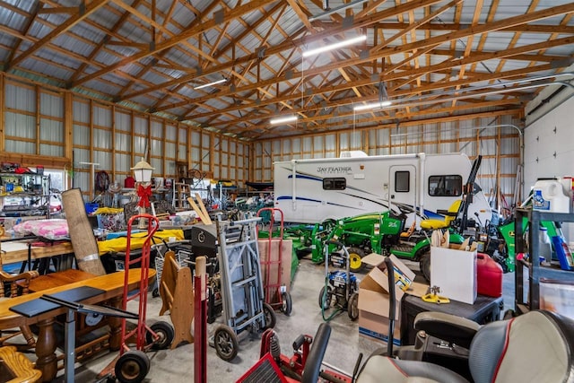 W9336 Lucy Ln, Hortonville, WI 54944 - garage featuring metal wall