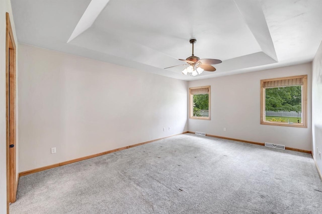 665 Black Earth Dr, De Pere, WI 54115 - spare room featuring carpet, a ceiling fan, and a raised ceiling