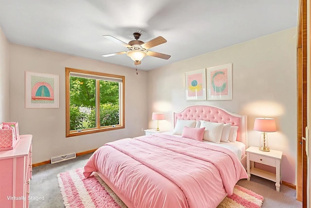 665 Black Earth Dr, De Pere, WI 54115 - bedroom with light carpet and ceiling fan