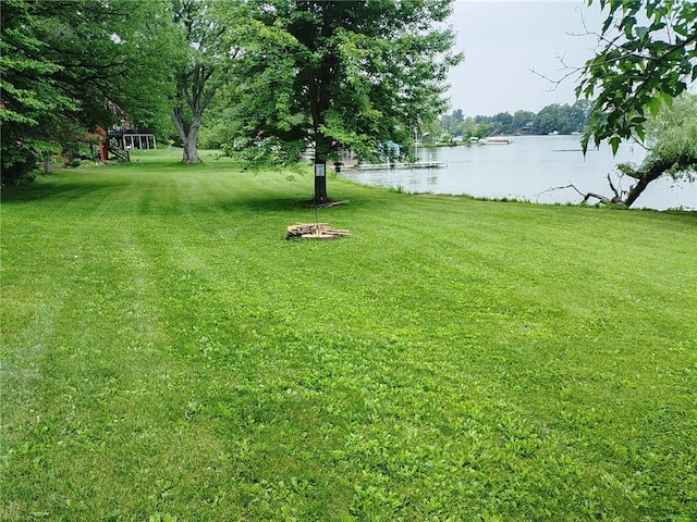 1959 79th St, Balsam Lake, WI 54853 - view of grassy yard with a water view