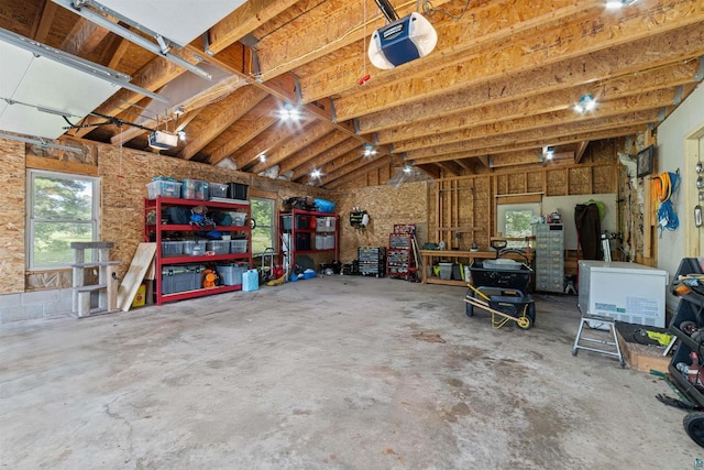 3287 E Old Highway 105, Superior, WI 54880 - garage with a garage door opener and a workshop area