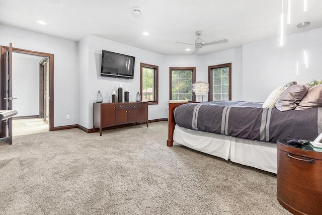 W1977 Center Valley Rd, Kaukauna, WI 54130 - carpeted bedroom with recessed lighting and a ceiling fan