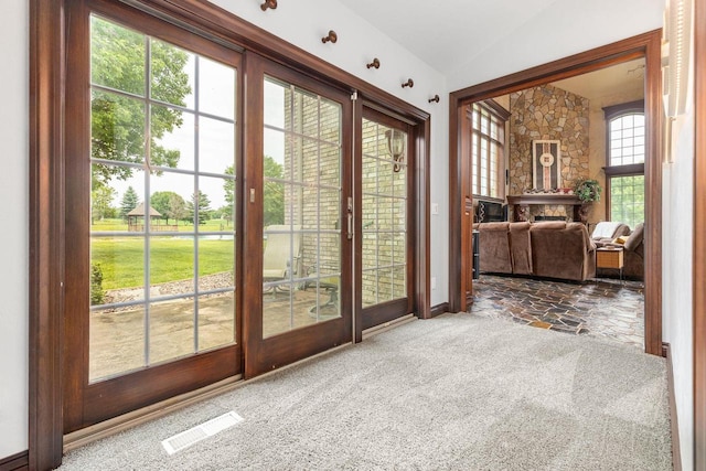 W1977 Center Valley Rd, Kaukauna, WI 54130 - doorway featuring stone finish floors and carpet