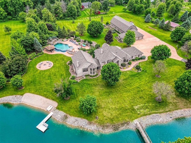 W1977 Center Valley Rd, Kaukauna, WI 54130 - drone / aerial view of a pool