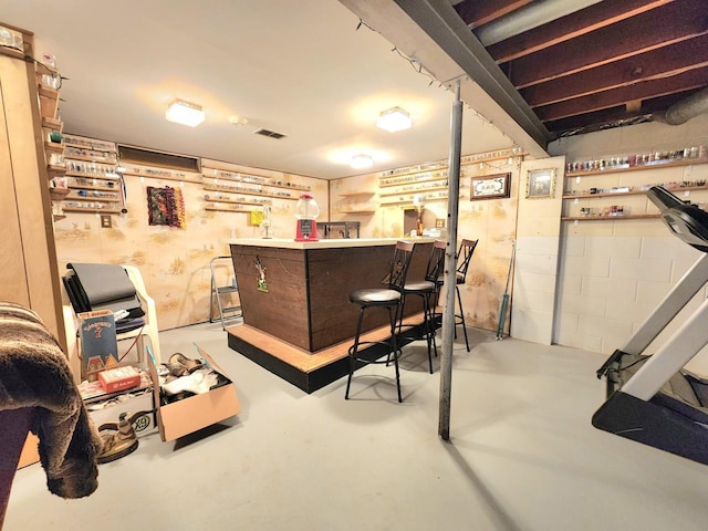 1239 Columbus Ave, Sheboygan, WI 53083 - indoor dry bar with concrete floors