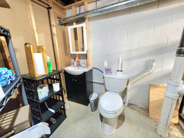 1239 Columbus Ave, Sheboygan, WI 53083 - bathroom with vanity and unfinished concrete flooring