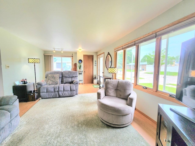 1239 Columbus Ave, Sheboygan, WI 53083 - living room featuring wood finished floors and track lighting