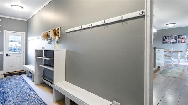 12901 7th St, Osseo, WI 54758 - mudroom featuring crown molding