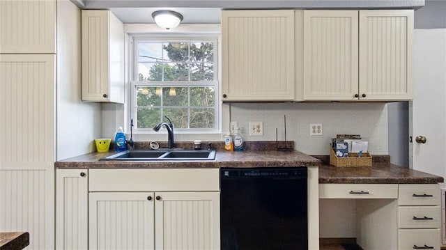 12901 7th St, Osseo, WI 54758 - kitchen featuring black dishwasher and dark countertops