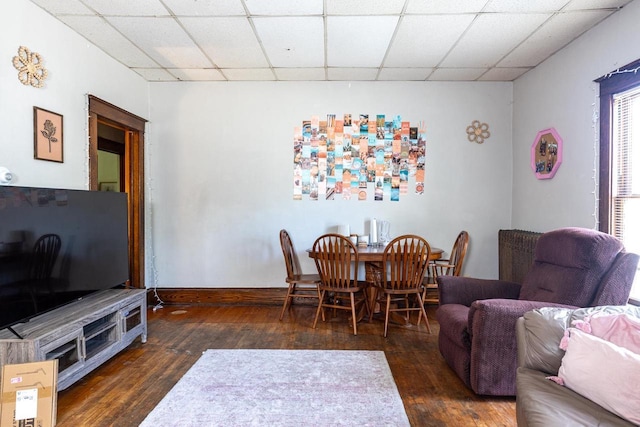 863 Jackson St, Oshkosh, WI 54901 - dining area with hardwood / wood-style floors and a paneled ceiling