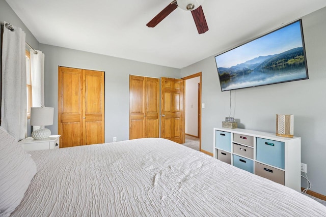 3901 Western Way, Racine, WI 53404 - bedroom with two closets and ceiling fan