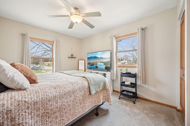 3901 Western Way, Racine, WI 53404 - bedroom featuring multiple windows, carpet, and ceiling fan