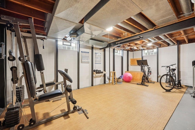 3901 Western Way, Racine, WI 53404 - exercise room featuring concrete block wall