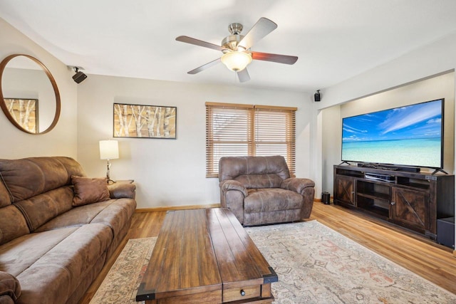 3901 Western Way, Racine, WI 53404 - living area featuring wood finished floors and ceiling fan