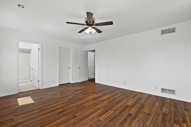 6834 S 35th St, Franklin, WI 53132 - unfurnished bedroom with wood finished floors, ensuite bathroom, and a ceiling fan