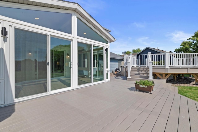 6834 S 35th St, Franklin, WI 53132 - deck featuring a sunroom