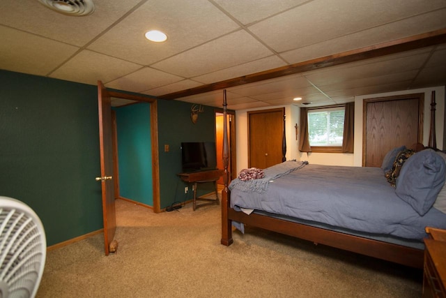 123 Westgate Dr, Iron Ridge, WI 53035 - bedroom with carpet and a paneled ceiling