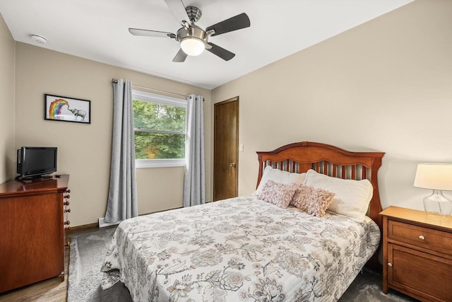 2311 Maplewood Dr, Plover, WI 54467 - bedroom with wood finished floors and ceiling fan