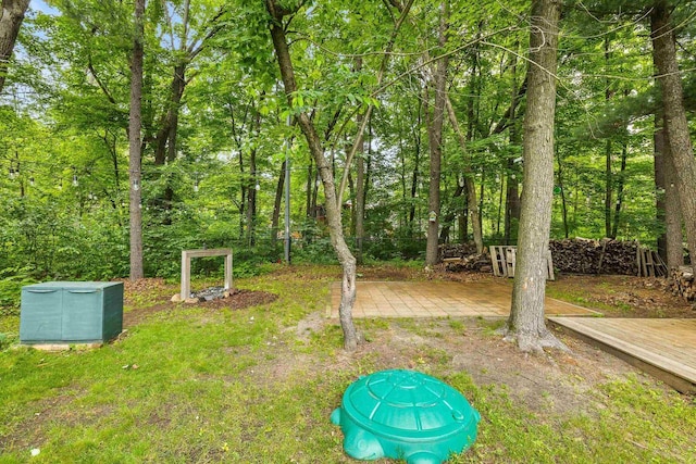 2311 Maplewood Dr, Plover, WI 54467 - view of yard featuring a deck