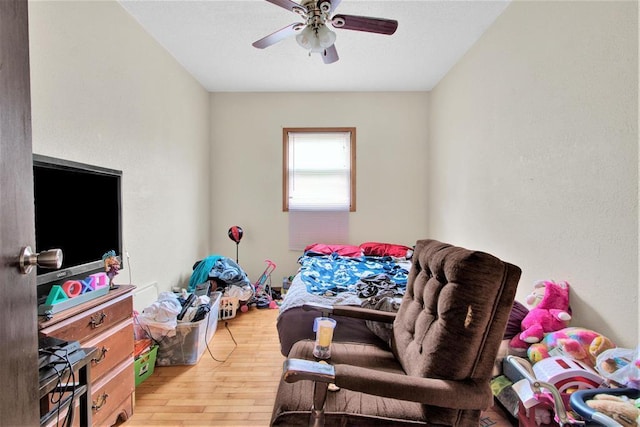 1208 Wisconsin St, Stevens Point, WI 54481 - bedroom with hardwood / wood-style floors and ceiling fan