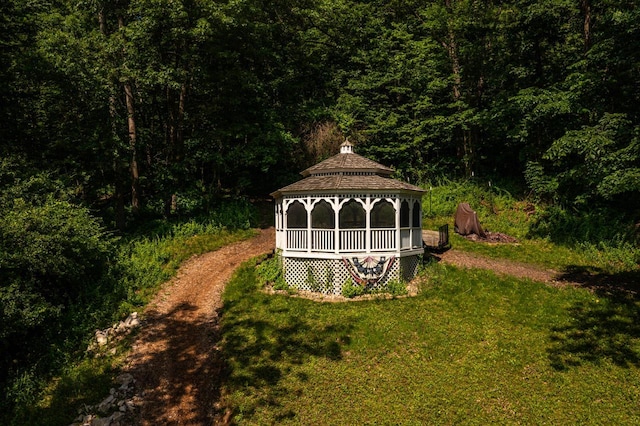 N2194 Valley Rd, La Crosse, WI 54601 - view of green lawn featuring a gazebo and a view of trees