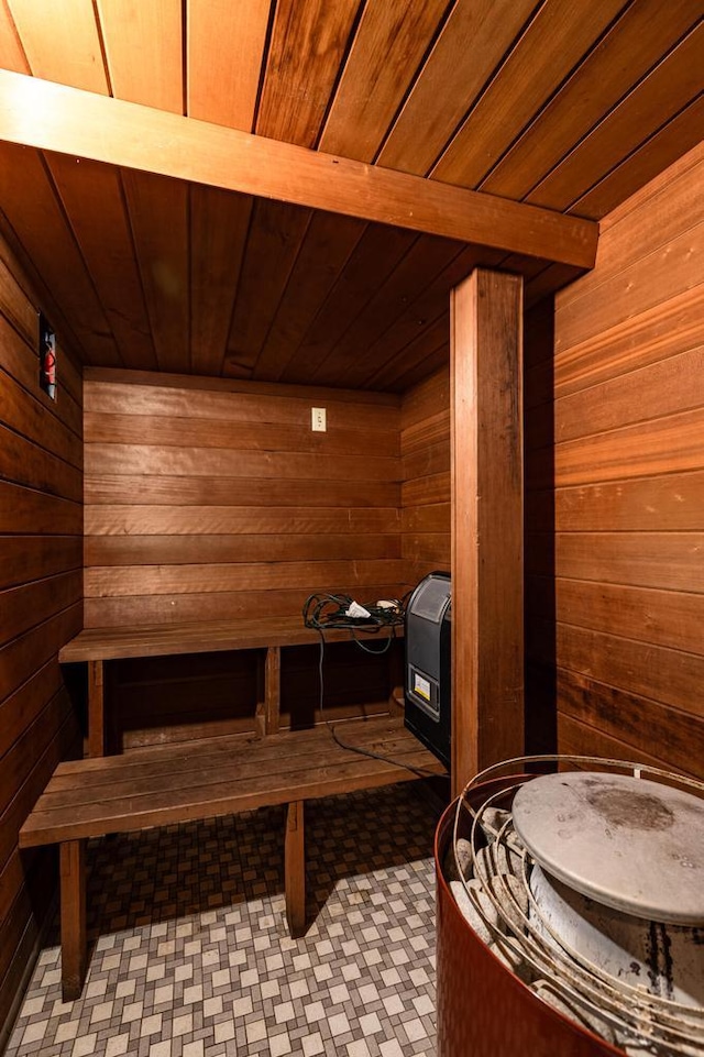 N2194 Valley Rd, La Crosse, WI 54601 - relaxing sauna / steam room with wood ceiling and wood walls