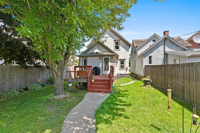 931 Carney Blvd, Marinette, WI 54143 - rear view of house featuring a wooden deck