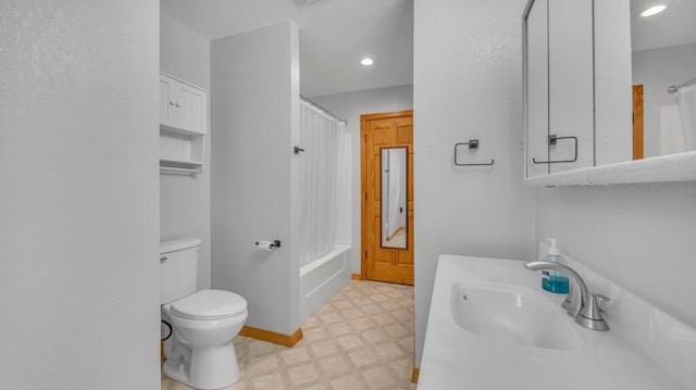 N3923 Sunny Slope Ave, Cascade, WI 53011 - full bath featuring tile patterned floors, vanity, and shower / bath combination with curtain