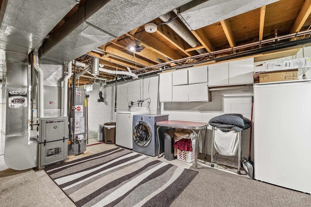 222531 Azalea Rd, Wausau, WI 54401 - unfinished basement featuring separate washer and dryer, water heater, and heating unit