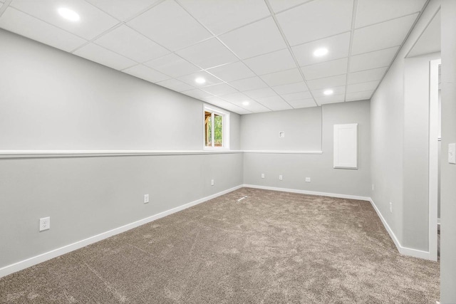 6611 Conner Davis Dr, Wausau, WI 54401 - carpeted empty room featuring a paneled ceiling and recessed lighting