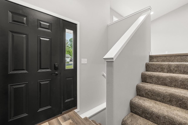 6611 Conner Davis Dr, Wausau, WI 54401 - foyer entrance featuring stairs and wood finished floors
