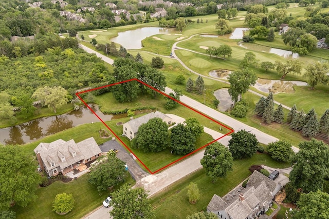 10800 N Norway Dr, Mequon, WI 53092 - view of property location featuring a large body of water, property parcel outlined, and a local golf course