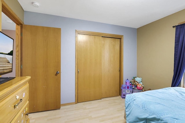 W5355 Linden Hill Dr, Appleton, WI 54915 - bedroom with light wood-style floors and a closet