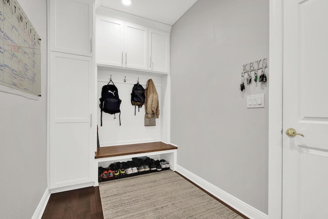 742 Charolais Dr, Slinger, WI 53086 - mudroom featuring wood finished floors and recessed lighting