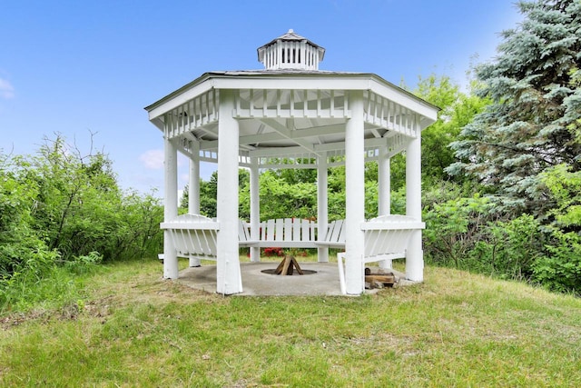 742 Charolais Dr, Slinger, WI 53086 - view of yard featuring a gazebo and an outdoor fire pit