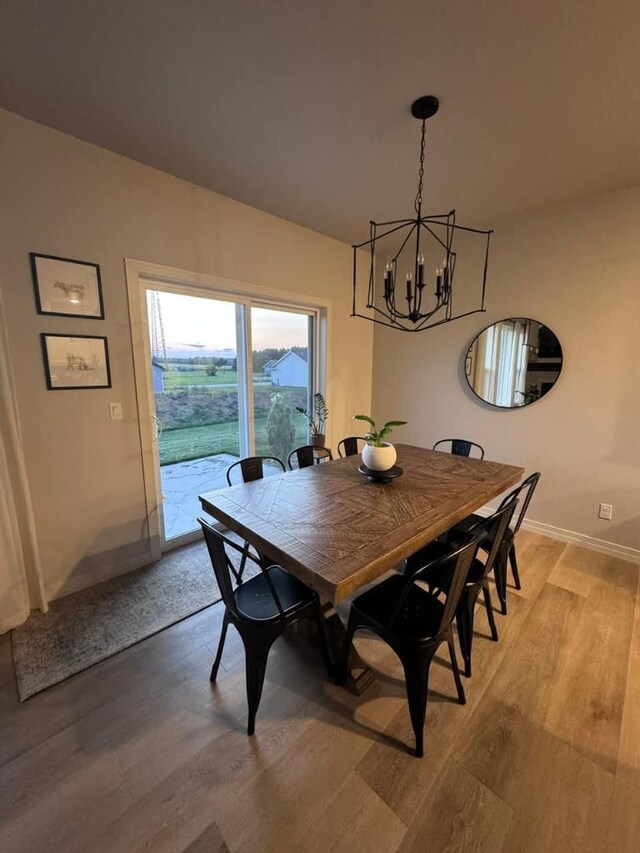 117 Cortland Ave, Casco, WI 54205 - dining space with a chandelier and light wood finished floors